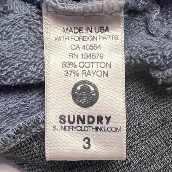 Sundry Striped Crewneck Sweatshirt Heart Patch  Blue‎ & Red Size 3 Large - Picture 16 of 16